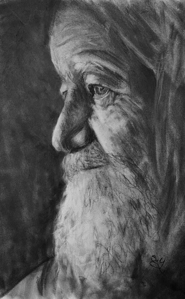 Reflection Charcoal study of a man