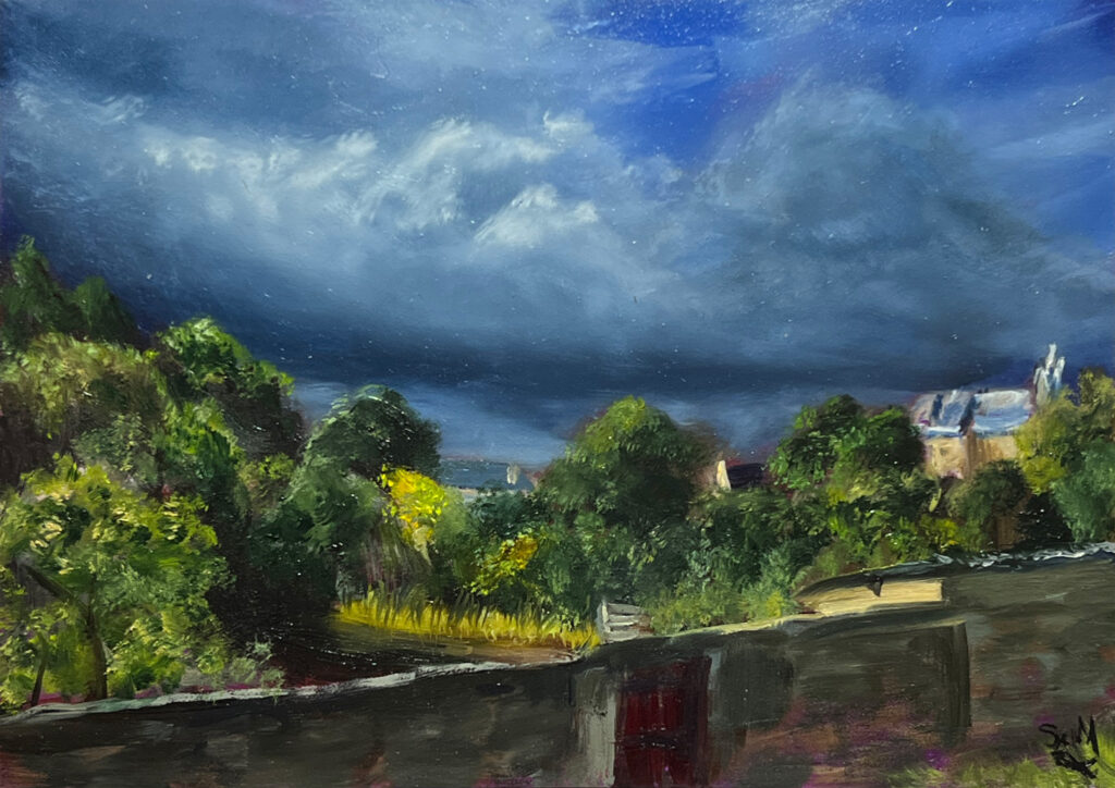 Stormy Sky, Oil painting, Landscape